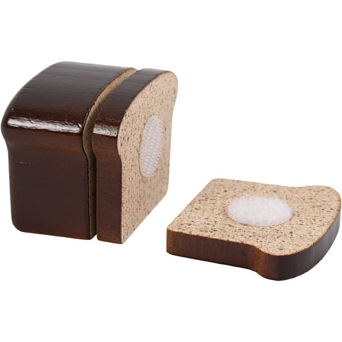 Skær-igennem-madvarer i træ, str. 65x87x53 mm, 3 dele/ 1 pk.