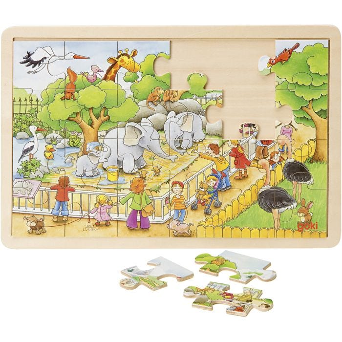Træpuslespil, Zoo, 24 brikker, 1 stk.
