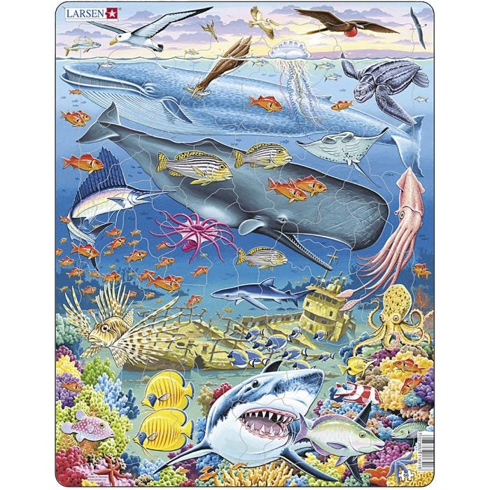 Puslespil, Stillehavet, str. 28,5x36,5 cm, 66 brikker, 1 stk.