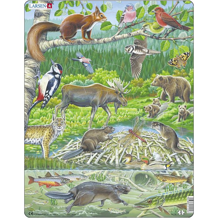 Puslespil, Norge, str. 28,5x36,5 cm, 45 brikker, 1 stk.