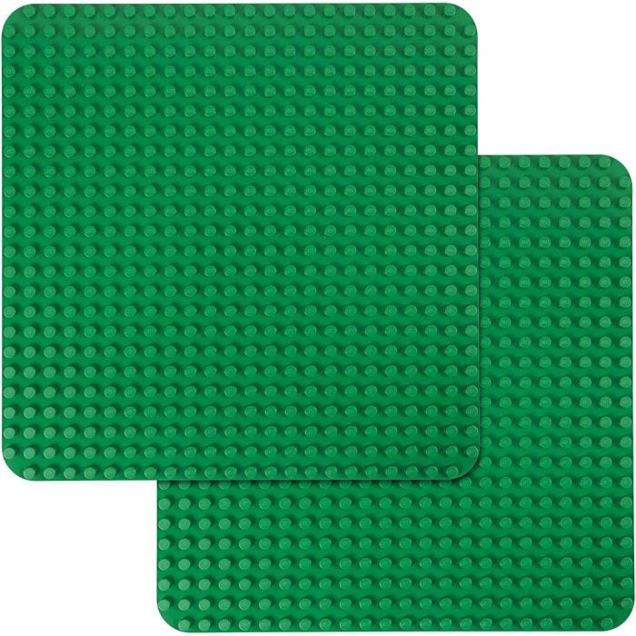 Stor LEGO® DUPLO® Byggeplade, str. 38x38 cm, grøn, 2 stk./ 1 pk.