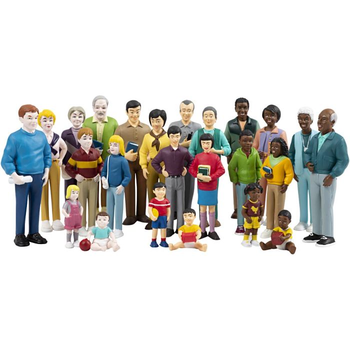 Familie, asiatisk, afrikansk, europæisk, H: -12 cm, 24 stk./ 1 pk.