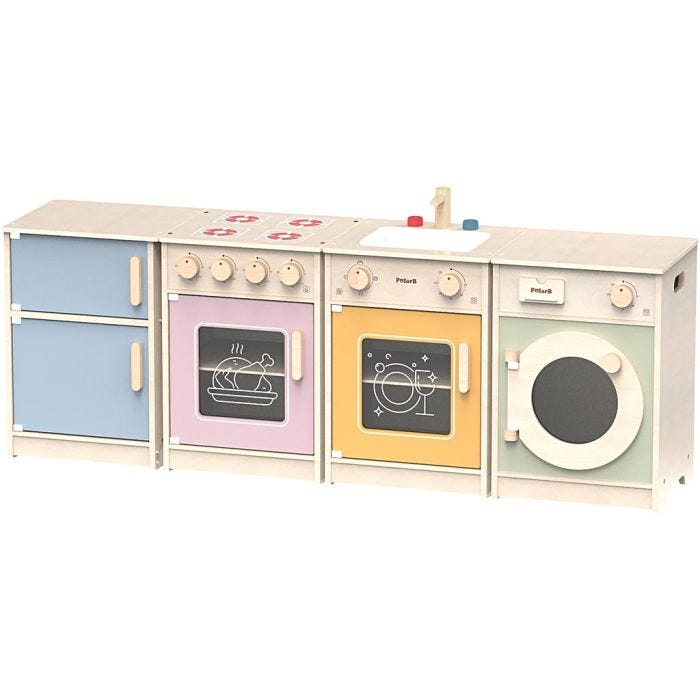 VIGA Minikøkken, H: 50(56,9) cm, L: 130 cm, B: 30 cm, 4 dele/ 1 pk.