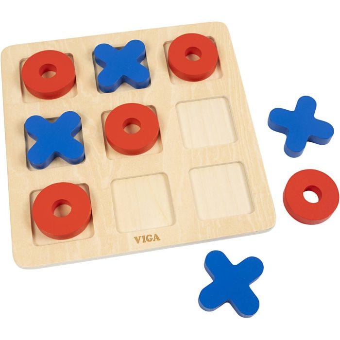 VIGA Kryds og Bolle Spil, 0,9 cm, 22, 22 cm, 1 stk.