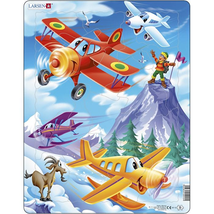 Puslespil, Fly, str. 28,5x36,5 cm, 20 brikker, 1 stk.