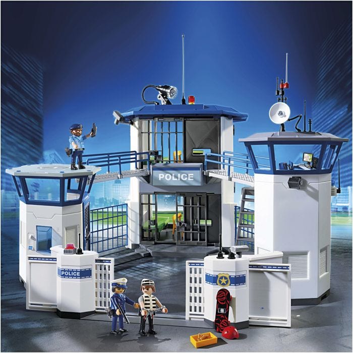 Playmobil Politistation med Alarmsystem, 55x36x53 cm, 1 sæt