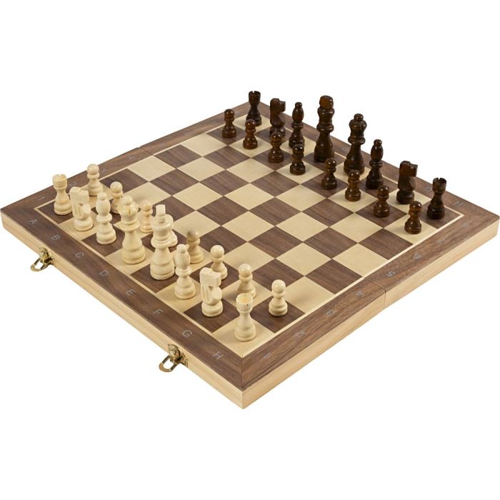 Luksusskak, H: 3,3-7,5 cm, str. 38x38 cm, 1 stk.