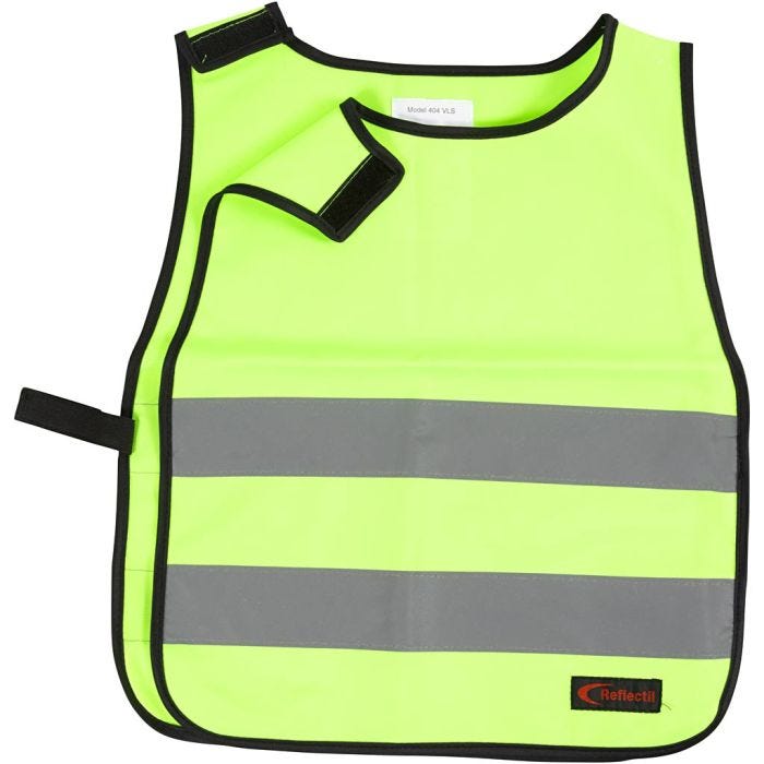 Refleksvest, S/Kid, L: 55 cm, B: 46 cm, str. 8-12 år, grøn, 1 stk.