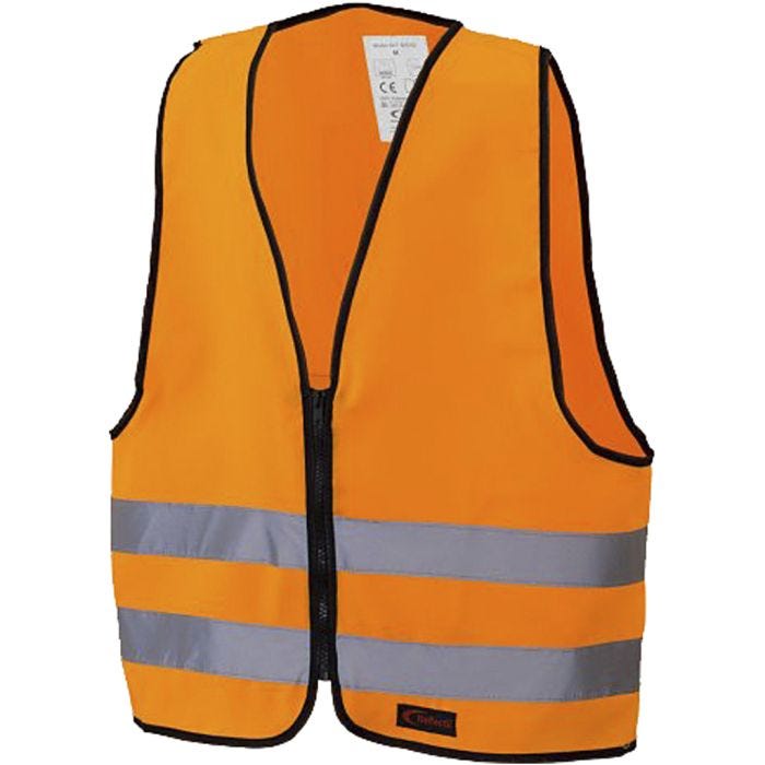 Refleksvest til børn med lynlås, L: 47 cm, B: 40 cm, str. 4-6 år, orange, 1 stk.