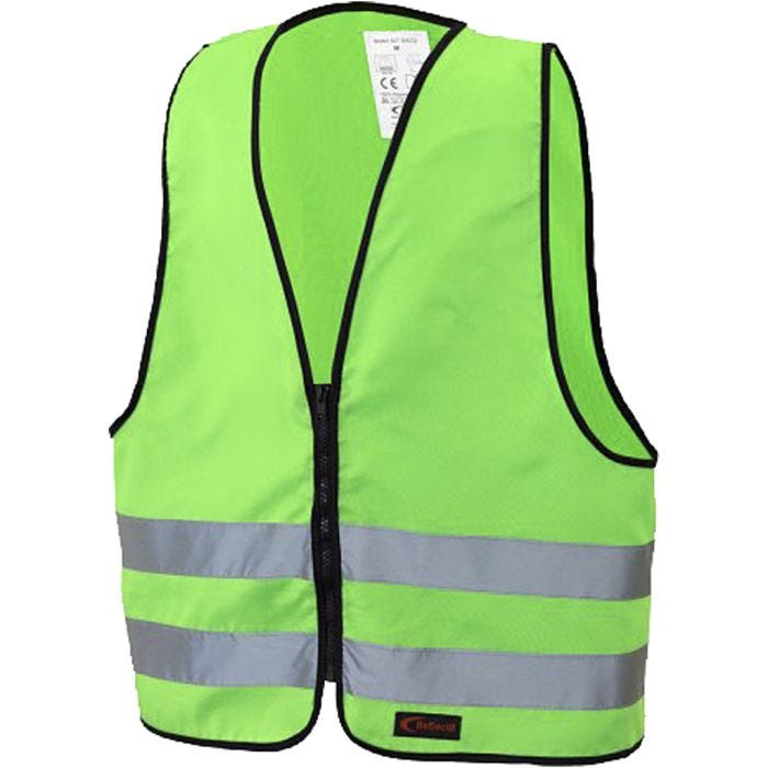 Refleksvest med lynlås, L: 47 cm, B: 40 cm, str. 4-6 år, grøn, 1 stk.
