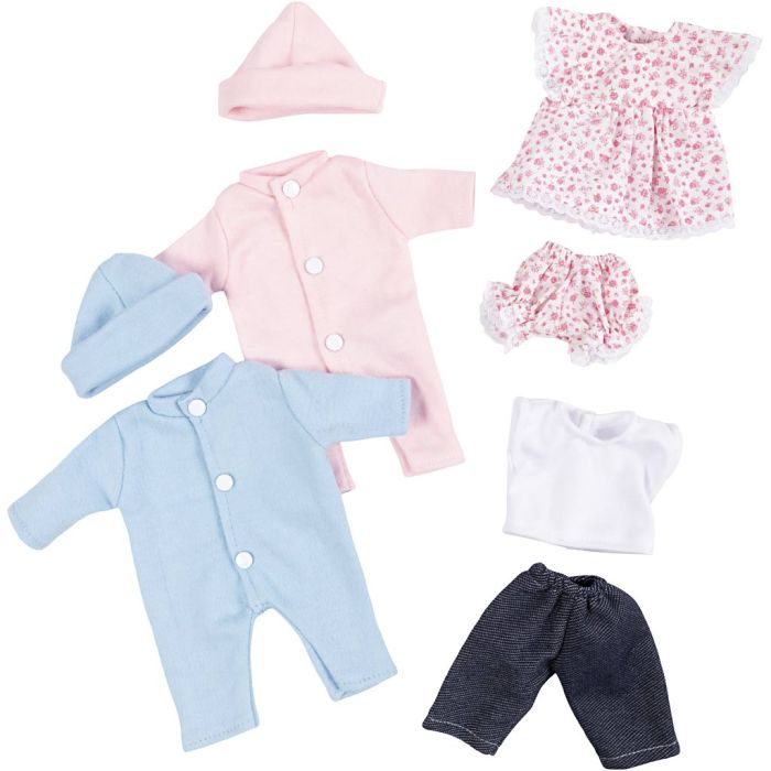 Dukketøj, ass. sæt, str. 24 cm, 4 sæt/ 1 pk.