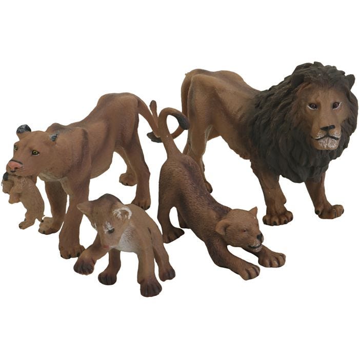 Løvefamilie, H: 3,5-9 cm, L: 10-12 cm, 4 stk./ 1 sæt