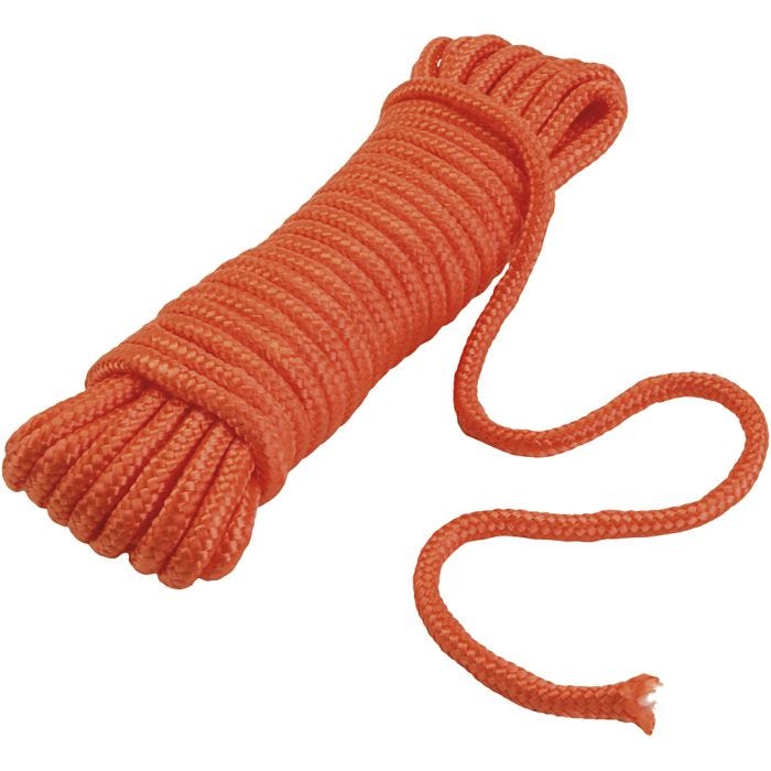 Sjippetov uden håndtag, diam. 7 mm, orange, 10 m/ 1 stk.