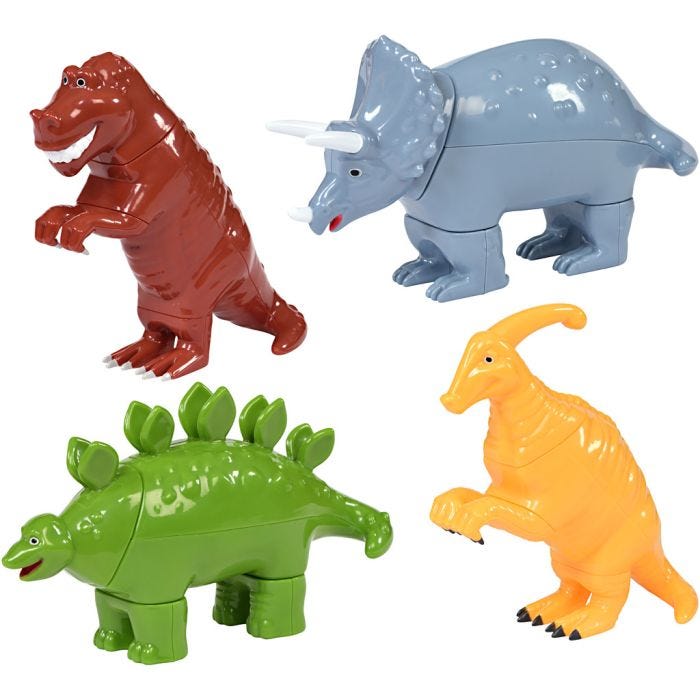 Mix og Match Magnetiske Dyr, dinosaurer, 16 stk./ 1 pk.