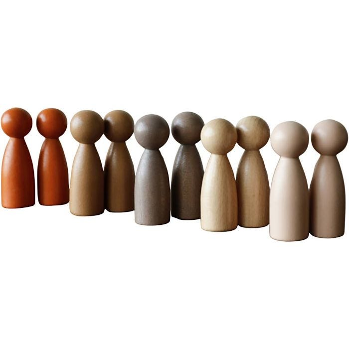 Peg People of the world - træfigurer, H: 7,5 cm, ass. farver, 10 stk./ 1 pk.