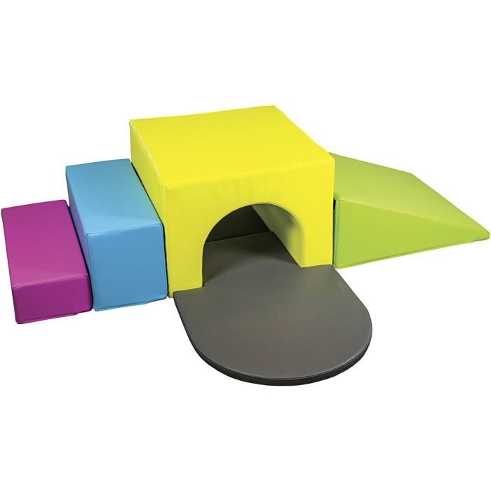 Mega skumblokke med tunnel, 87x170 cm, 6dele/ 1 pk.