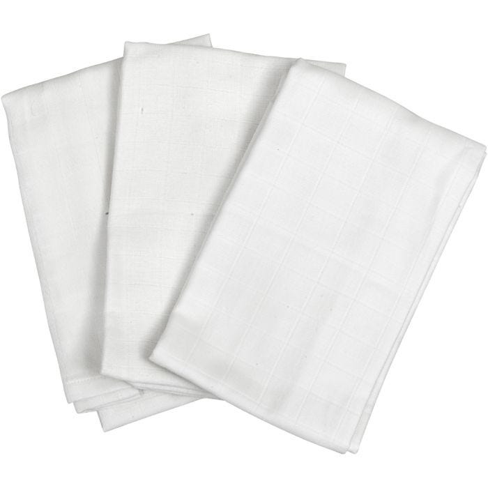 Stofbleer, 70x70 cm, hvid, 12stk./ 1 pk.