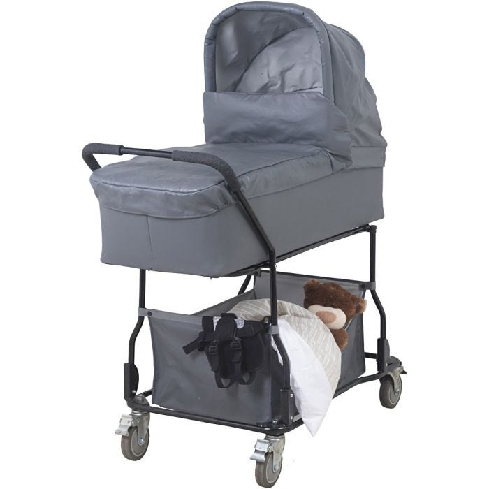 Babytrold Krybbe, 118x58x139 cm, grå, 1 stk.