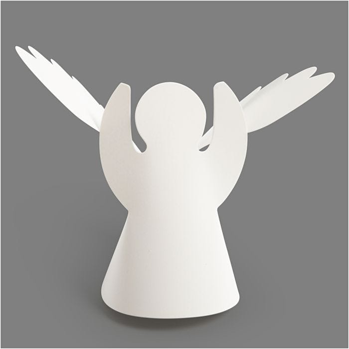 Engle, H: 10,5 cm, diam. 7 cm, 230 g, hvid, 25 stk./ 1 pk.