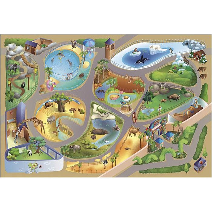 Legetæppe, Zoo, 100x150 cm, 1 stk.