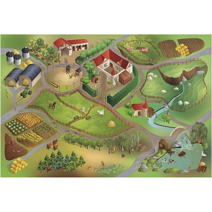 Legetæppe, Landbrug, 100x150 cm, 1 stk.