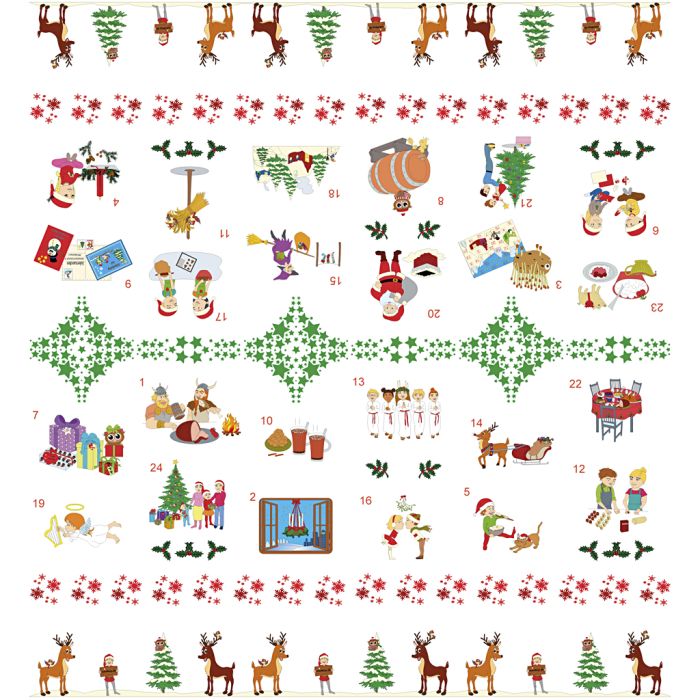 Samtaledug julekalender, B: 140, 2.50 m/ 1 stk.