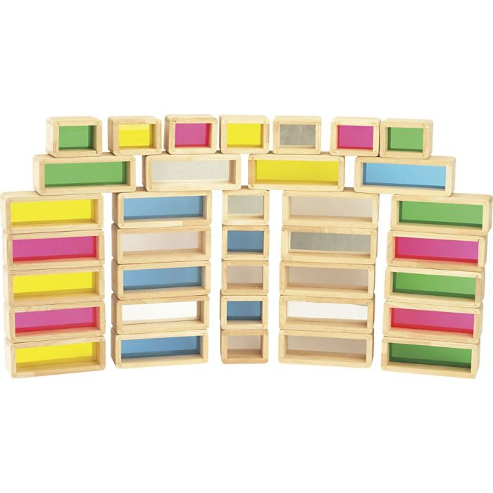 Regnbueklodser, str. 20/10x7,5x7,5 cm, 36 dele/ 1 sæt