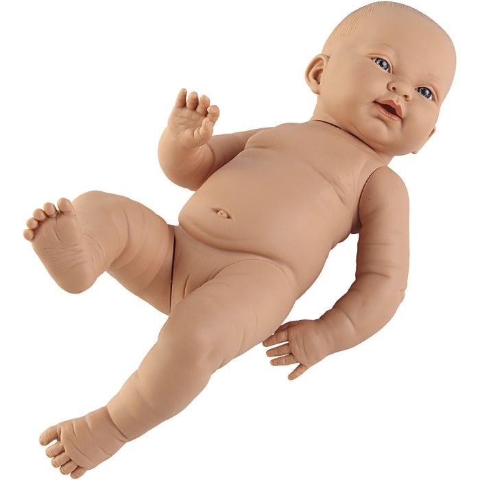 Babydukke, Lys pige, 45 cm, 1 stk.