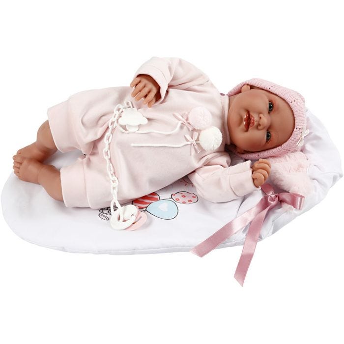 Babydukke, 44 cm, lyserød, 1 pk.