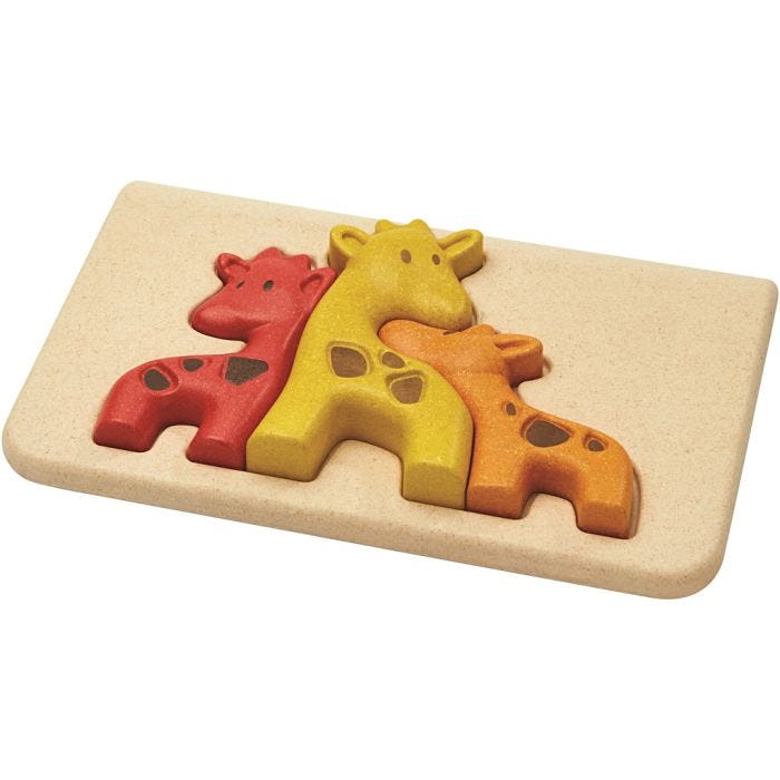 PLAN TOYS Girafpuslespil, 3 brikker, 1 stk.
