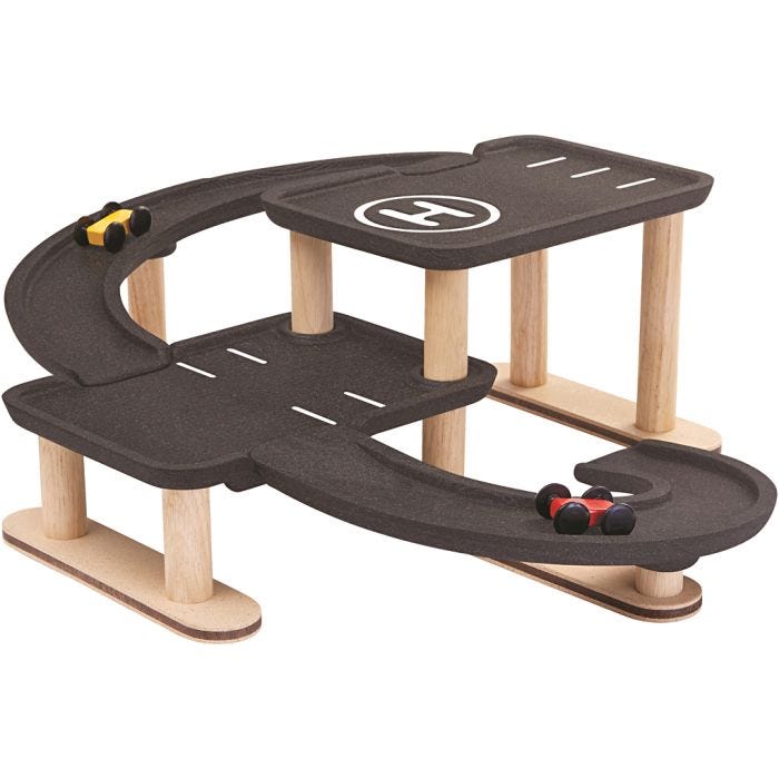 PLAN TOYS Garageanlæg, 51x43x17 cm, 1 stk.