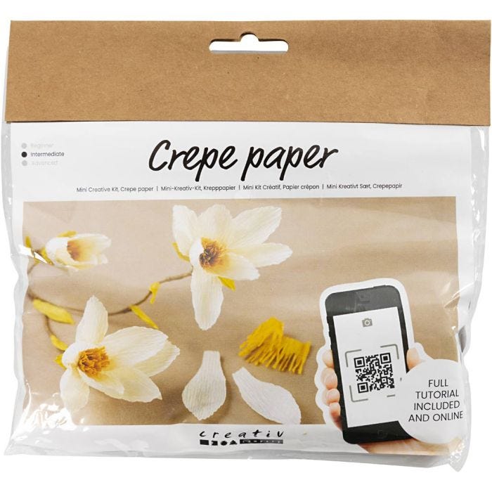 Mini DIY Kit Crepepapir, Magnoliagren, Stræk/crepe: 180%, 1 pk.