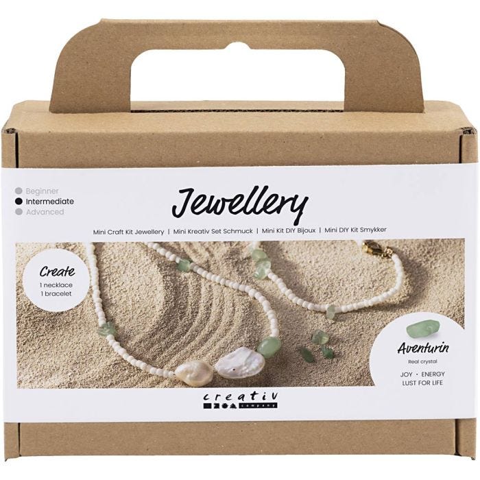 Mini DIY Kit Smykker, Aventurin, halskæde og -armbånd, 1 pk.