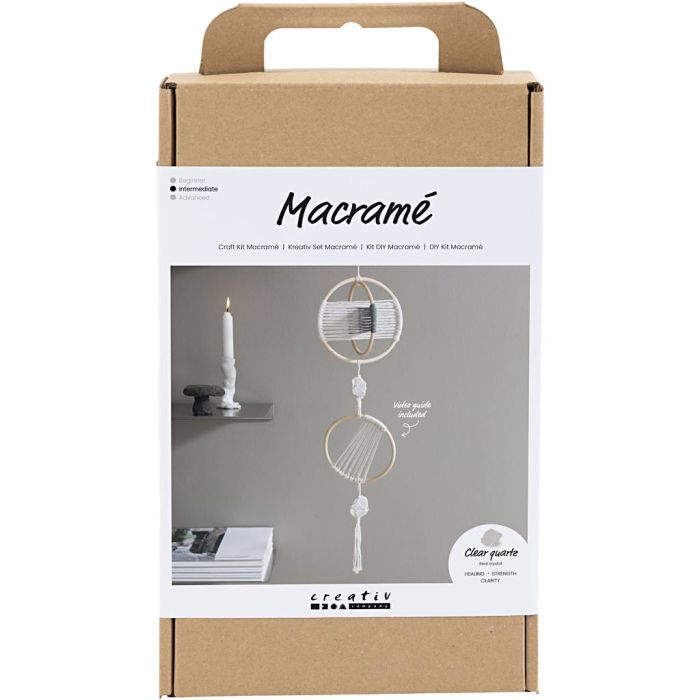 DIY Kit Macramé, Mobile, grå, off white, 1 pk.