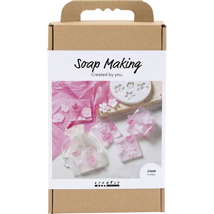 DIY Kit Sæbefremstilling, Blomster, rosa/pink, 1 pk.