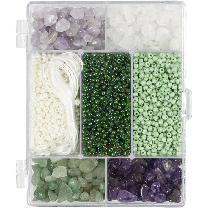 DIY Mix Smykker, Krystaller, str. 2,6-10 mm, hulstr. 0,8-1,2 mm, ass. farver, 1 pk.
