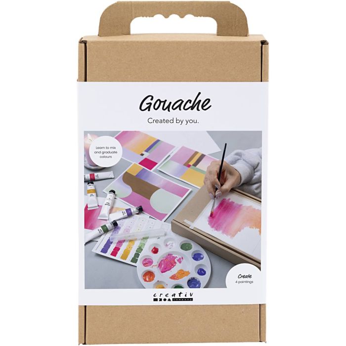 DIY Kit Gouache, Malerier, ass. farver, 1 pk.