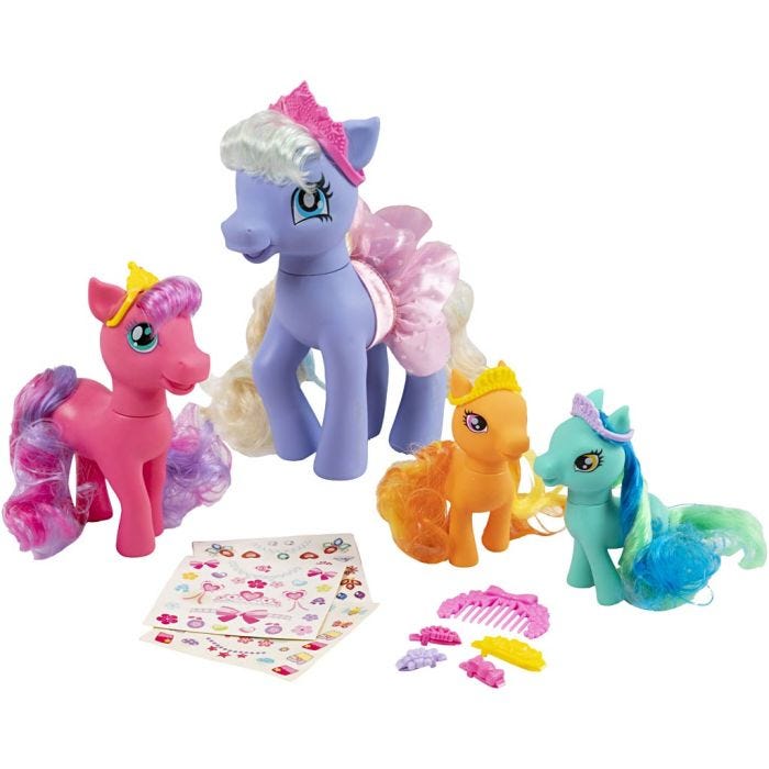 Pony princess, H: 11 + 16 + 21 cm, 4 stk./ 1 pk.