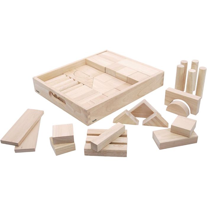 Jumbo Træklodser, D: max 1,5, L: Max 21 cm, B: Max 7 cm, str. 45.5x38,5x7,2 cm, 54 dele/ 1 sæt