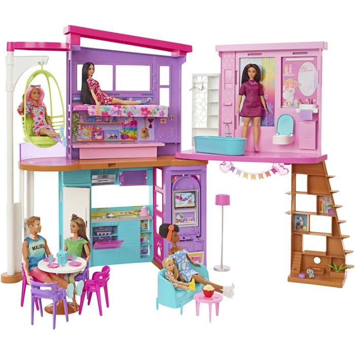 Barbie® Malibu Feriehus, 72,5 cm, 40,5 cm, 15 cm, 60 x 115, 1 stk.