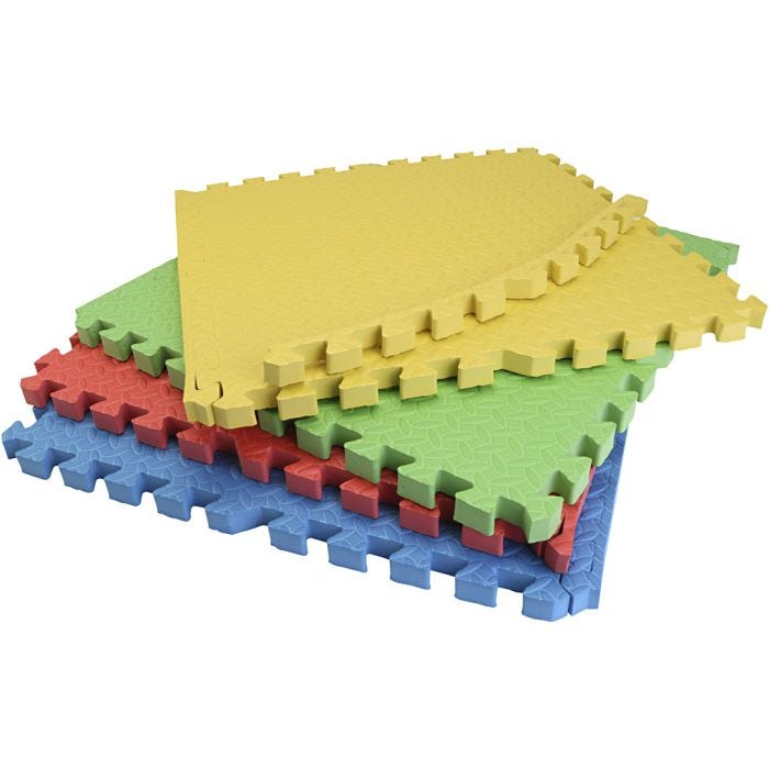 Puslespilsmåtter, str. 60x60x2,5 cm, 8 stk./ 1 pk.