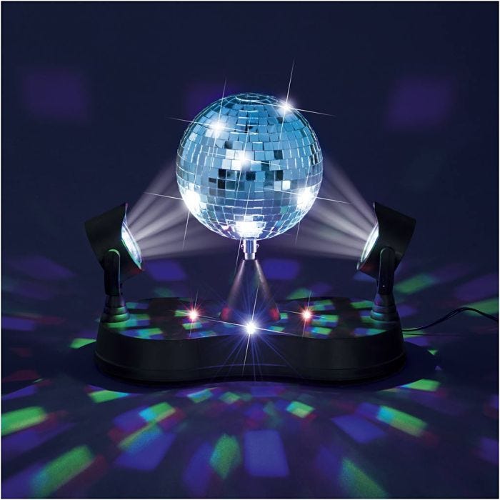 Diskokugle med LED-lys, 13 cm, 1 stk.
