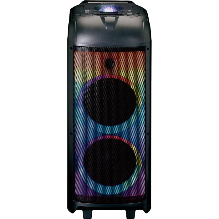 PA-højtaler med LED-lys og mikrofoner, str. 30x78x30 cm, 1 stk.