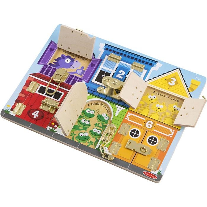 Melissa &amp; Doug Aktivitetstavle med låse, 3,5 cm, 40 cm, 30 cm, 1 stk.