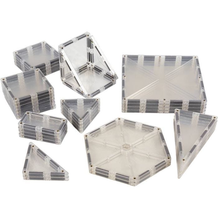 Connetix magnetisk legetøj, klar, transparent, 34 stk./ 1 pk.