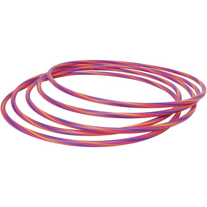 Hulahopring, diam. 65 cm, Farve kan variere, 10 stk./ 1 pk.