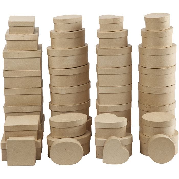 Æsker, H: 5-7,5 cm, diam. 10-18 cm, 72stk./ 1 pk.