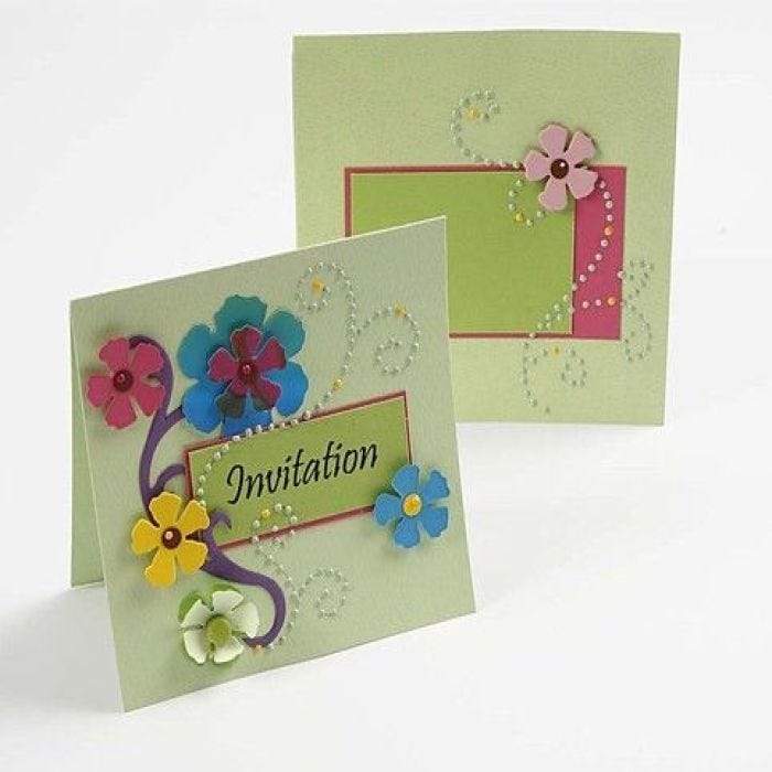Invitation med blomster