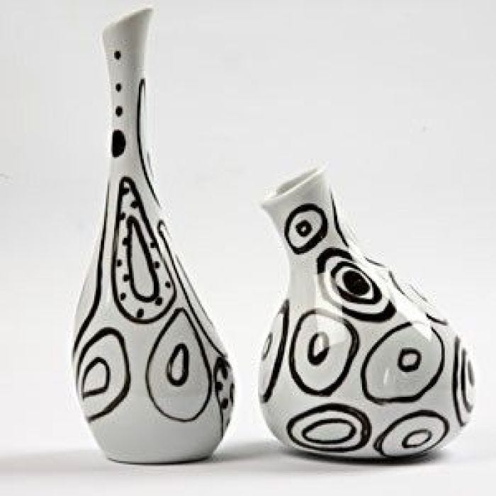 Porcelæn dekoreret med tusch