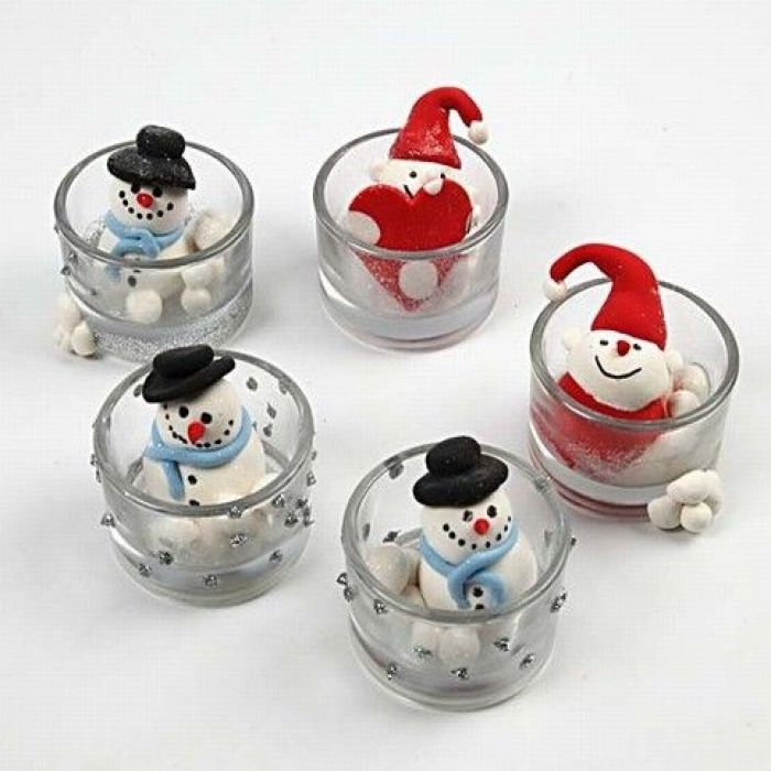 Figurer af Silk Clay i fyrfadsholder